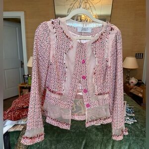 Badgley Mischka Mark & James Pink Tweed Jacket